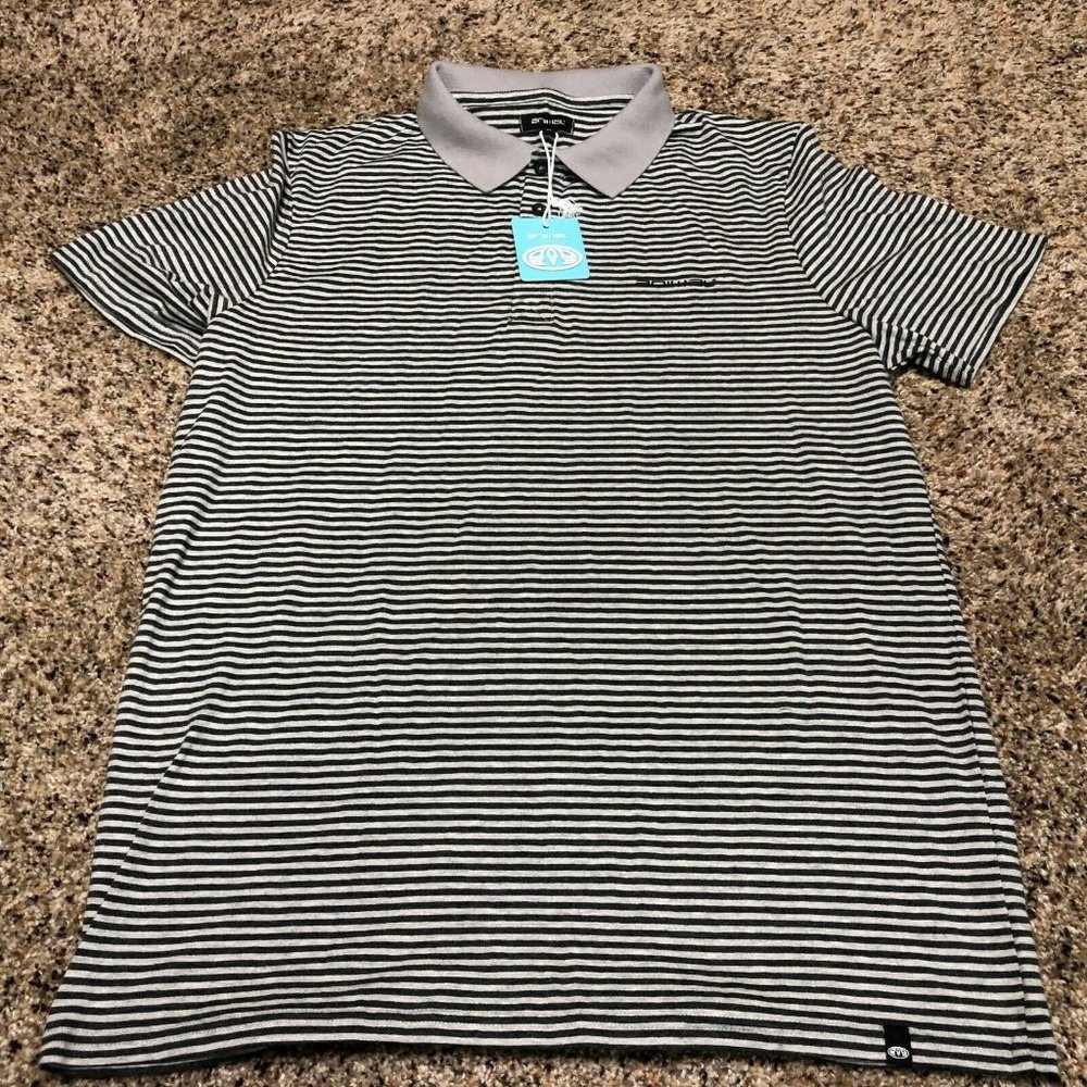 Animal‎ Polo Shirt Mens New With Tags Striped Gray